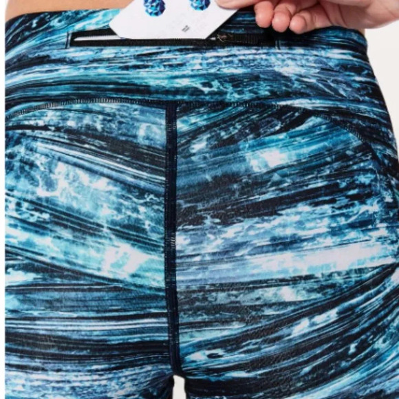 Lululemon Speed Up Crop leggings Shorelines Multi Blue lightweight  SZ 12 - Picture 12 of 16